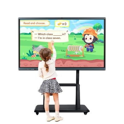 86 بوصة 4K دقة لوح أبيض تفاعلي مع 20 نقطة لمس بالأشعة تحت الحمراء لوح ذكي للتعليم