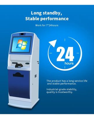 كيوسك الشاشة اللمسية 19 بوصة مع معالج Intel Core i3 / i5 / i7 و 1920 * 1080 دقة للمحطة الخدمة الذاتية