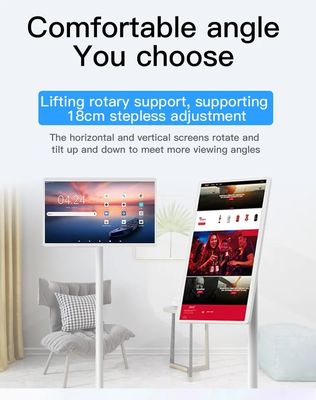 نظام التشغيل Android Smart Digital Kiosk الشاشة اللمسية اللاسلكية المحمولة المدمجة في البطارية 32 بوصة