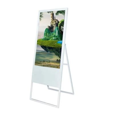 شاشة LCD ذات حجم 43 بوصة محمولة للنصب على الأرض مع دقة 1920 × 1080 للاستخدام في المعارض والمتاجر