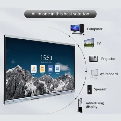 لوحة سوداء رقمية تفاعلية بـ 85 بوصة 4K Ultra HD مع مؤتمرات فيديو لغرف الاجتماعات