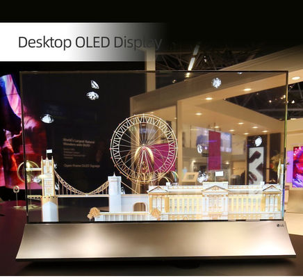 شاشة عرض رقمية شفافة OLED تعمل باللمس مقاس 55 بوصة بدقة 1920*1080 وشاشة لمس سعوية