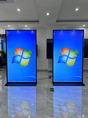 75 بوصة منصة أرضية شاشة إعلانية كاملة 178 درجة زاوية مشاهدة 450cd/m2