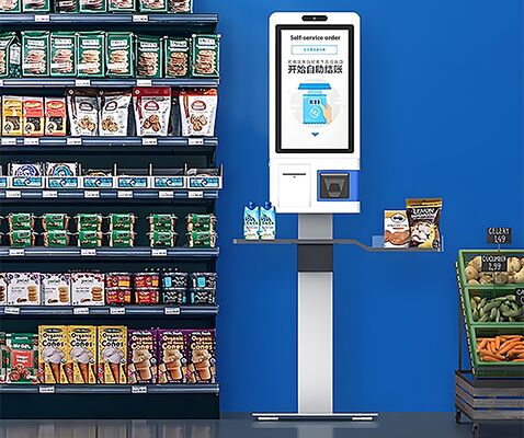 نظام كشك نقاط البيع الكل في واحد بشاشة لمس سعوية وطابعة حرارية 80 مم وقارئ بطاقات NFC للدفع الذاتي