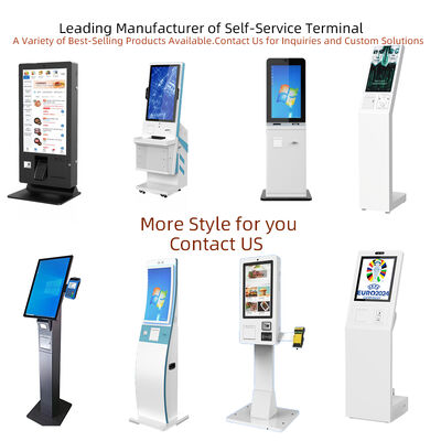 كشك الخدمة الذاتية مع شاشة لمس سعوية بعشر نقاط، وقبول نقدي، وموزع بطاقات، وشاشة TFT LCD