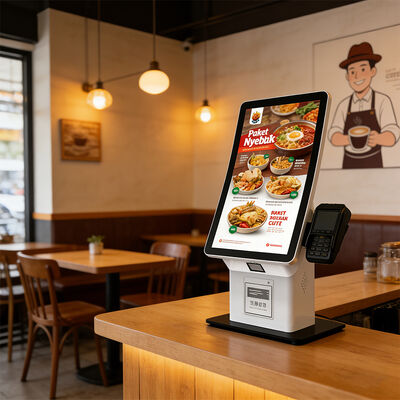 كيوسك التحقق الذاتي مع لمسة سعة 10 نقاط ، شاشة LCD بدقة 1920X1080 و CMS قائم على السحابة للخدمة الذاتية التفاعلية