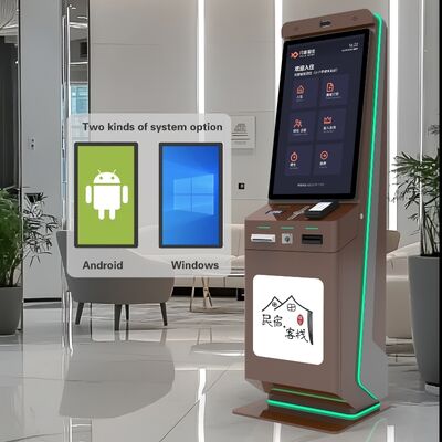 كشك خدمة ذاتية قائم بذاته قابل للتخصيص بارتفاع أرضي بدقة 1920 × 1080 وشاشة لمس تفاعلية