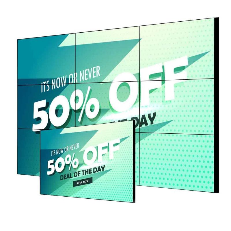 شاشة تشكيل LCD UHD ضيقة للغاية 55 بوصة 3.5 ملم عرض جدار فيديو داخلي