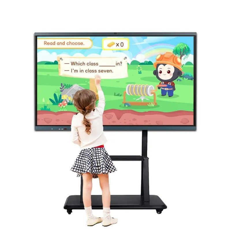 86 بوصة 4K دقة لوح أبيض تفاعلي مع 20 نقطة لمس بالأشعة تحت الحمراء لوح ذكي للتعليم