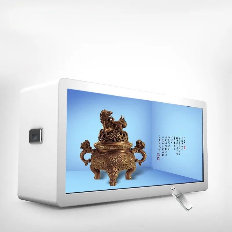 صندوق لافتات رقمية بشاشة LCD شفافة ذكية مقاس 43 بوصة بدقة 1920*1080 وسطوع 450 شمعة/متر مربع