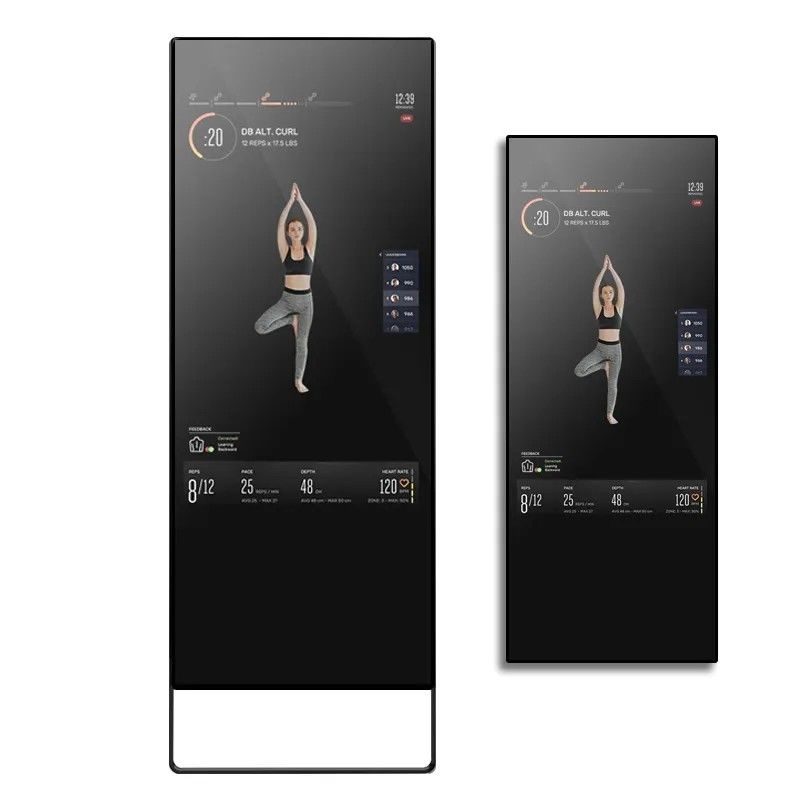 مرآة لياقة بدنية ذكية مقاس 43 بوصة مع نظام Android 7.1 RK3288 وشاشة عرض إعلانية LCD بسطوع مخصص