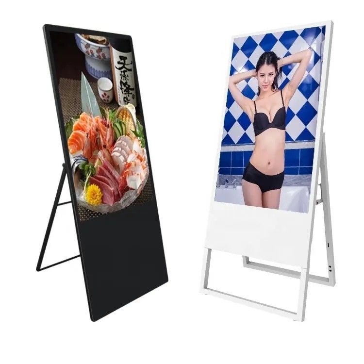 شاشة LCD ذات حجم 43 بوصة محمولة للنصب على الأرض مع دقة 1920 × 1080 للاستخدام في المعارض والمتاجر