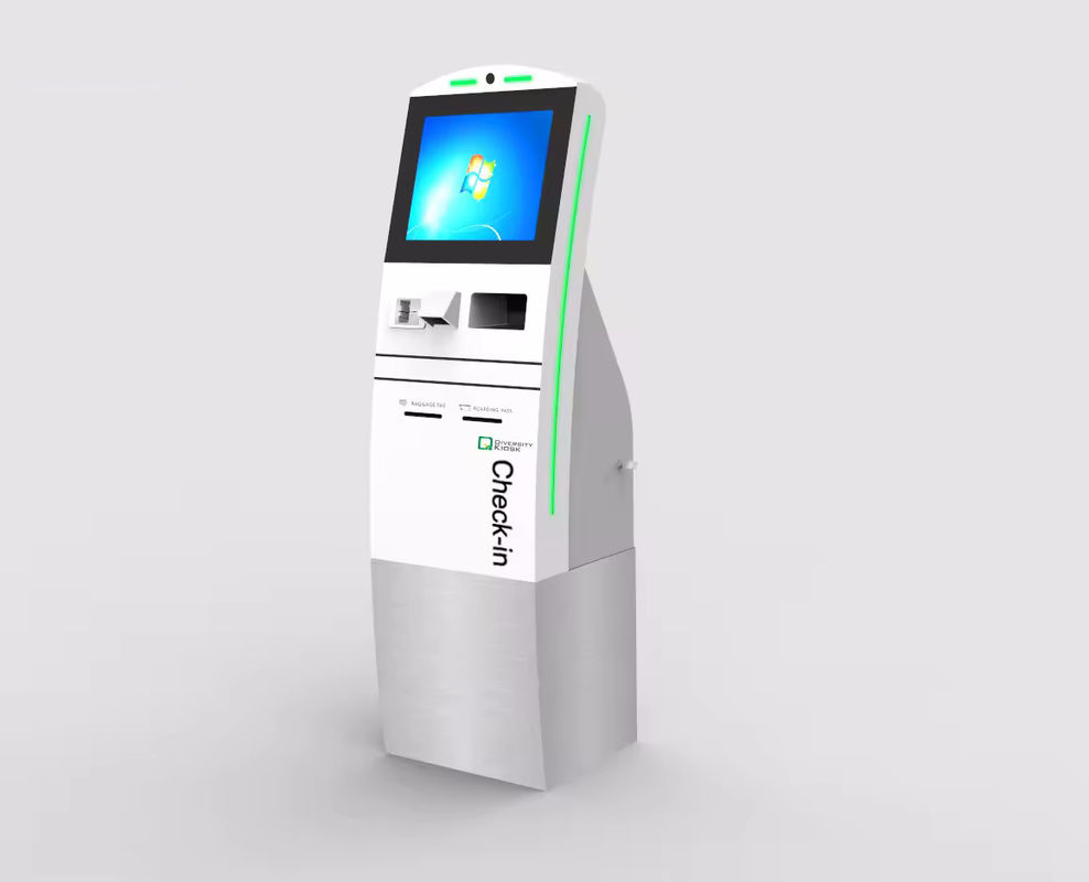 نظام خدمة ذاتية كيوستك الشاشة اللمسية مع ماسح الباركود ودفع الائتمان / الخصم / الدفع عبر الهاتف المحمول